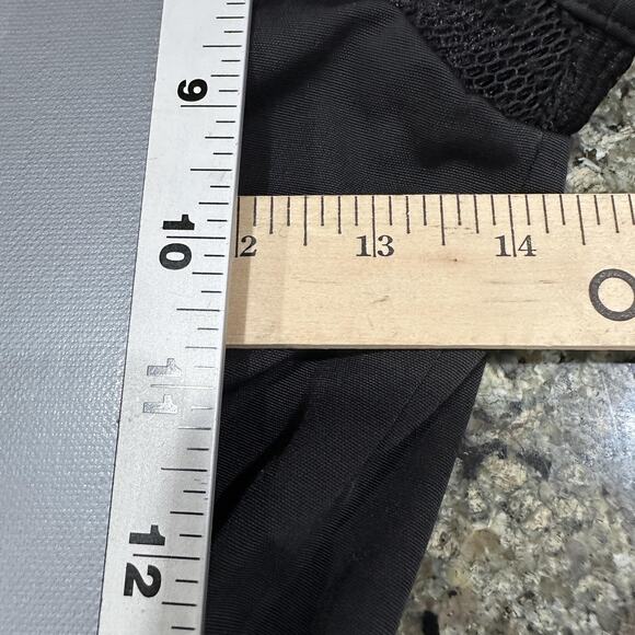 Bebe Top Vest XS Black Sleeveless Belted Zip Up Mesh Hem Pockets Grunge Goth Y2K - Picture 6 of 8